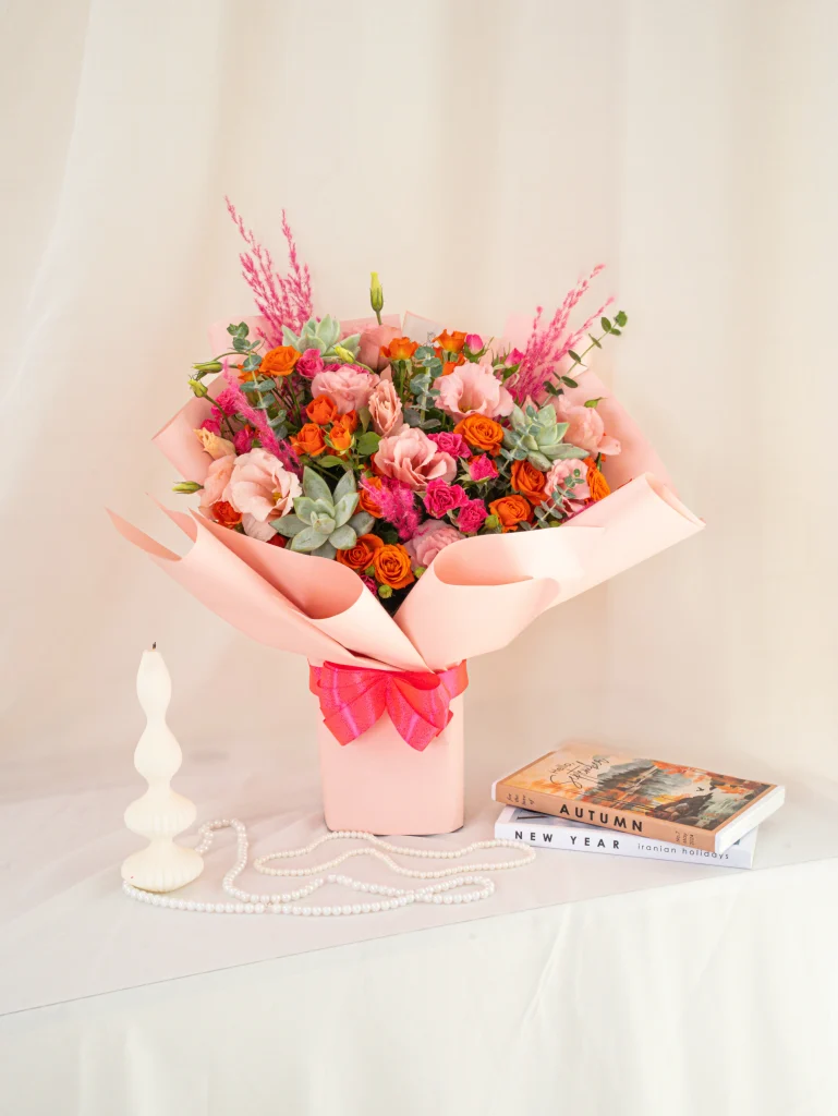 دسته گل یکطرفه باکسی نئون